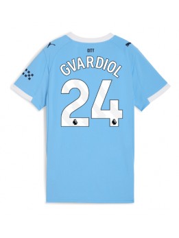 Billige Manchester City Josko Gvardiol #24 Hjemmedrakt Dame 2025-26 Kortermet